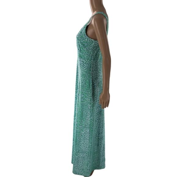 J. McLaughlin Blue Cheetah Print Karla Catalina Cloth V Neck Maxi Dress - Picture 5 of 9